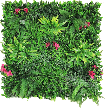 Artificial Pink Tropics Vertical Garden Panel 1m x 1m UV Stabilised