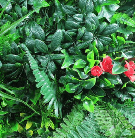 Artificial Red Tropics Vertical Garden Panel 1m x 1m UV Stabilised_1